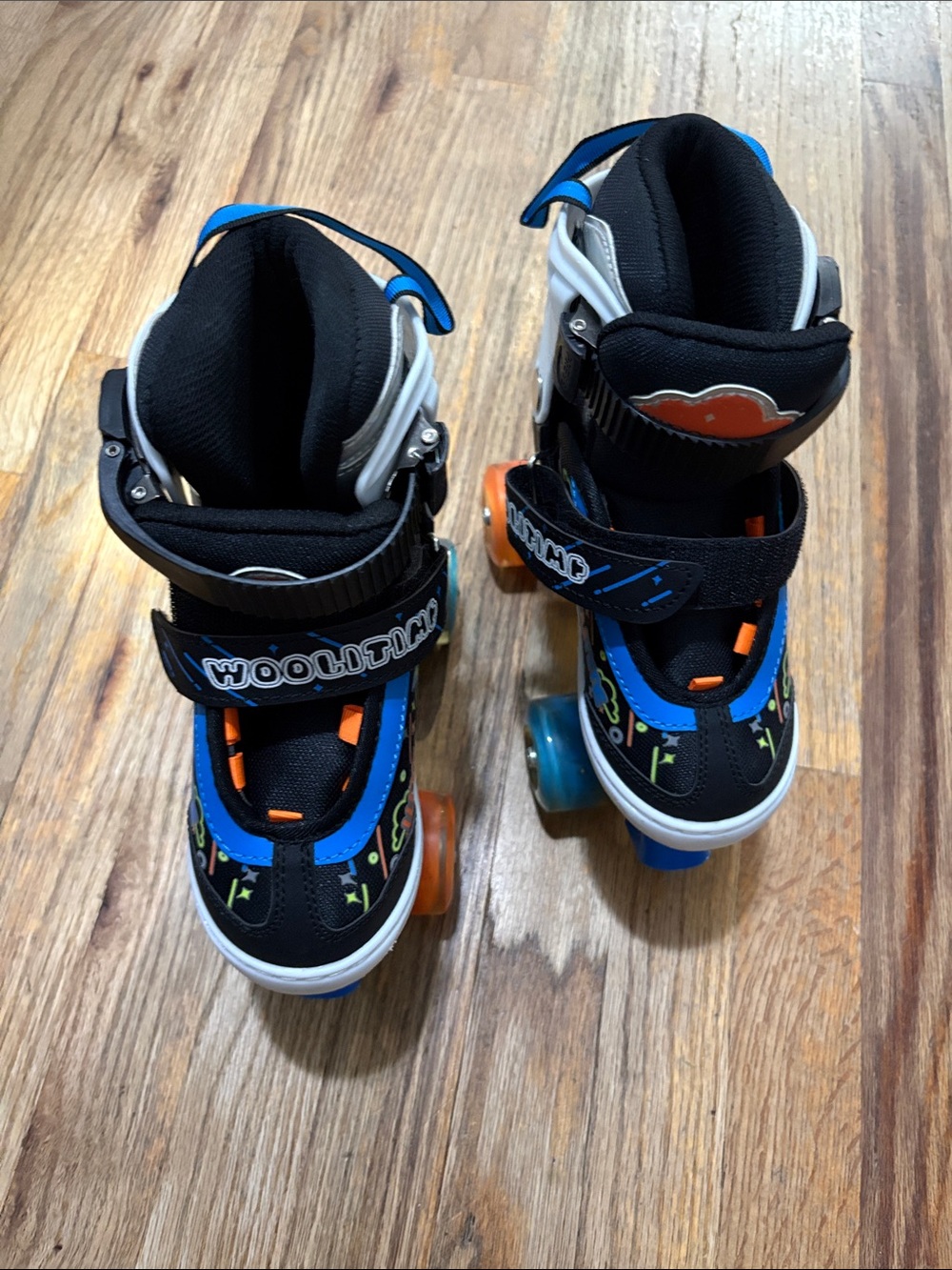 Kids Adjustable Black & Blue Roller Skates